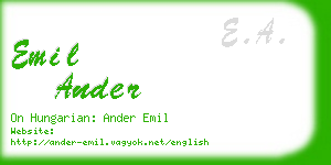 emil ander business card